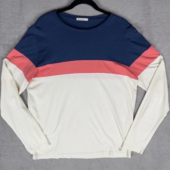 Marine Layer Shirt Men Long Sleeve Crewneck sz large L color block - Picture 1 of 7